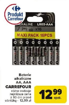 Baterie alkaiczne aa Carrefour promocja