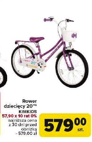 Rower dziecięcy 20" Kimkids promocja w Carrefour