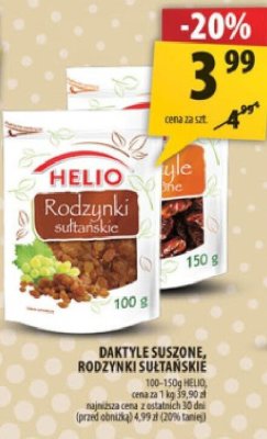 Daktyle suszone, rodzynki sułtańskie Helio promocja w Arhelan