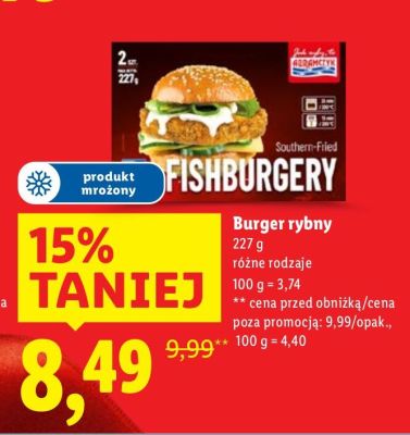 Burger rybny Southern-Fried Fishburgery promocja w Lidl