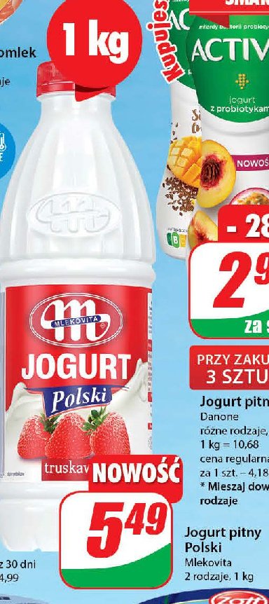 Jogurt polski truskawkowy Mlekovita jogurt polski promocja