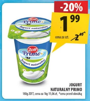 Jogurt Naturalny Primo 180g promocja w Arhelan