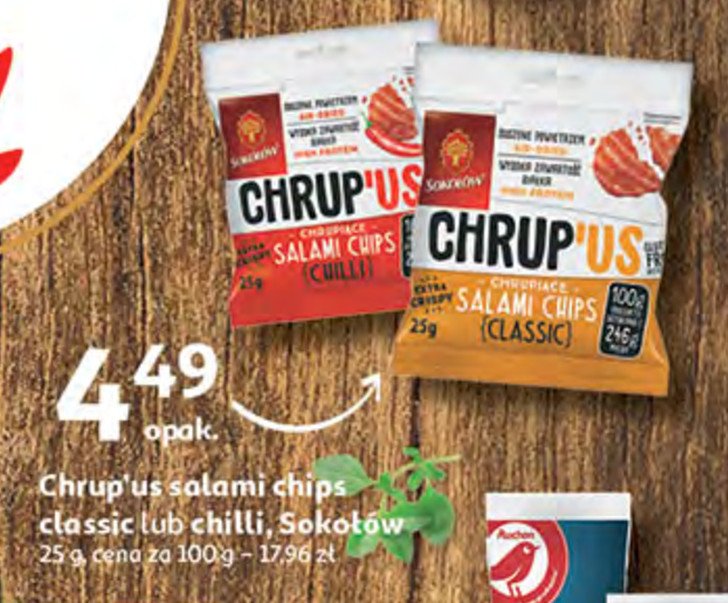 Salami chips SOKOŁÓW CHRUP'US Sokołów promocja