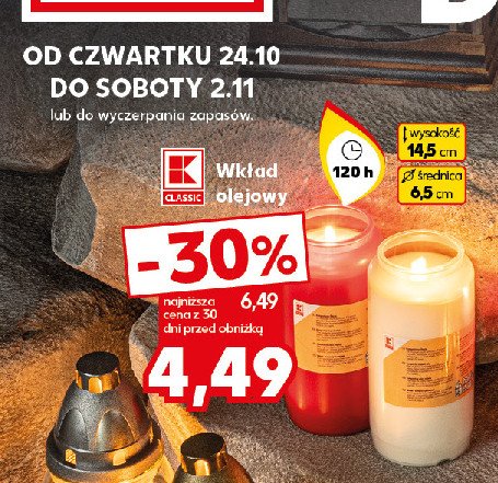 Wkład olejowy 120h biały K-classic promocja