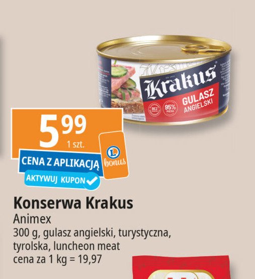 Gulasz angielski Krakus animex promocja w Leclerc