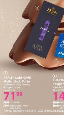 Suplement diety HEALTH LABS CARE Masłan Sodu Forte suplement diety 600 mg promocja w Hebe