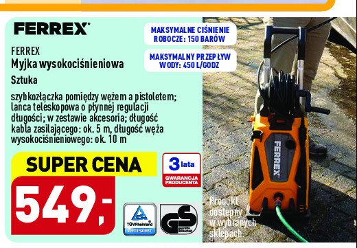 Myjka do powierzchni p艂askich Ferrex promocja