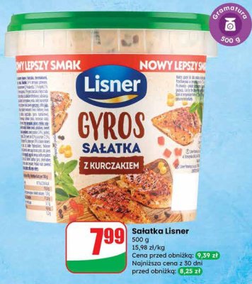 Sałatka Lisner Gyros z kurczakiem promocja w Dino