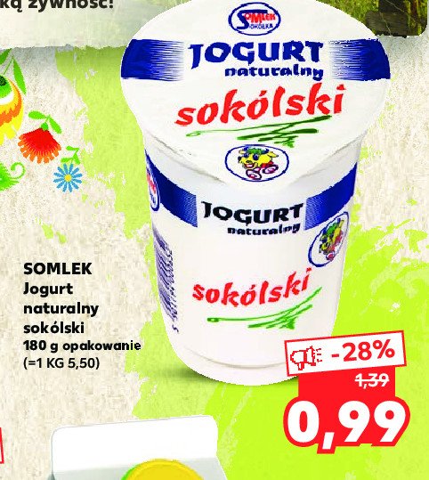 Jogurt sokólski naturalny Somlek sokółka promocja