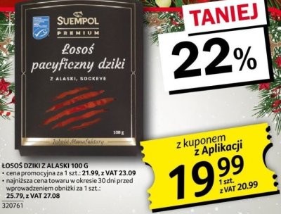 Łosoś dziki z Alaski Suempol Premium 100 g promocja w Selgros