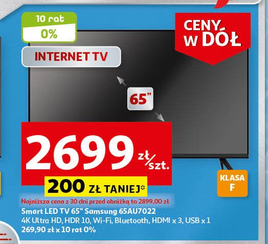 Telewizor 65' ue65nu7022 Samsung promocja
