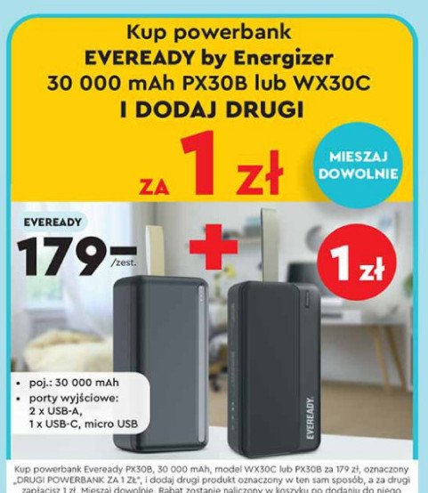 Powerbank px30b EVEREADY promocja w Biedronka