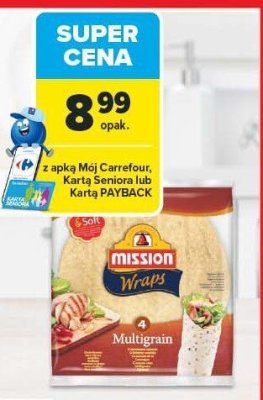 Wrapy MISSION Multigrain 245 g promocja w Carrefour