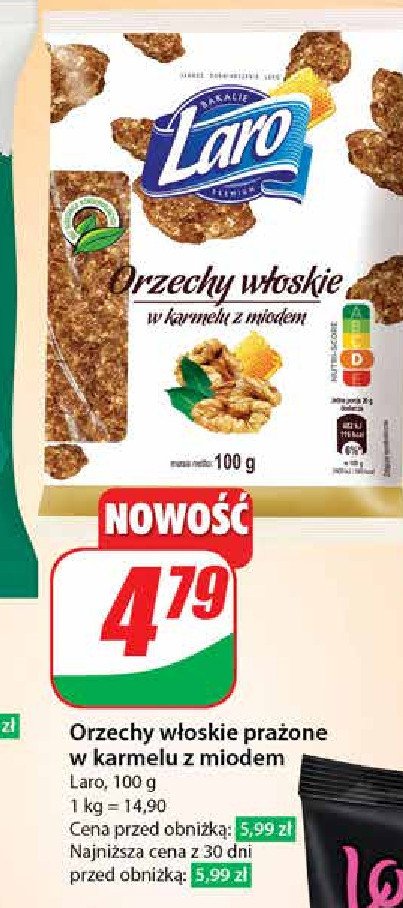 Orzechy włoskie w karmelu z miodem Laro promocja