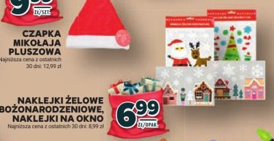 Czapka Mikołaja pluszowa promocja w Stokrotka