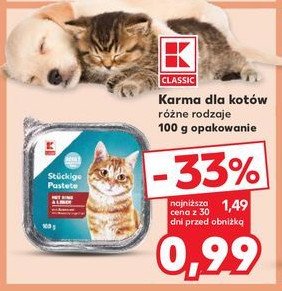 Karma dla kota z wołowiną K-classic promocja w Kaufland