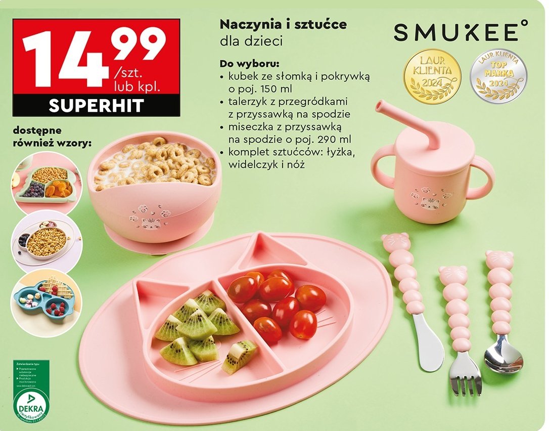 Kubek ze słomką i pokrywką 150 ml Smukee promocja w Biedronka