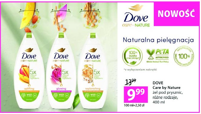 Żel pod prysznic mango Dove care by nature promocje