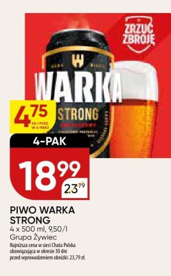 Piwo Warka Strong 4-pak promocja w Chata Polska