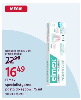 Pasta do zębów specjalistyczna Elmex, 75 ml promocja w Rossmann