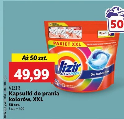 Kapsułki do prania do kolorów Vizir all in one pods promocja