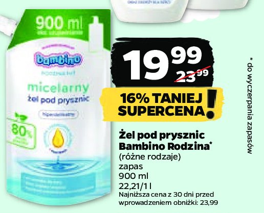 Żel pod prysznic micelarny - zapas Bambino rodzina promocja