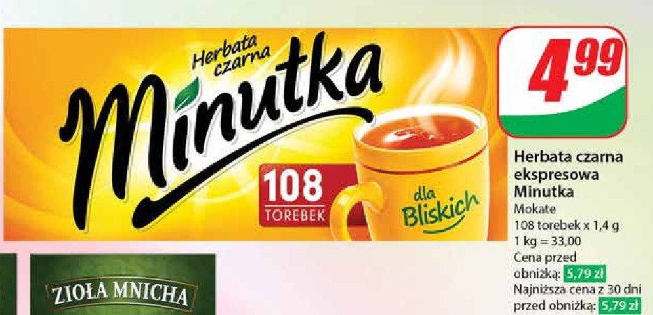 Herbata Minutka promocja w Dino