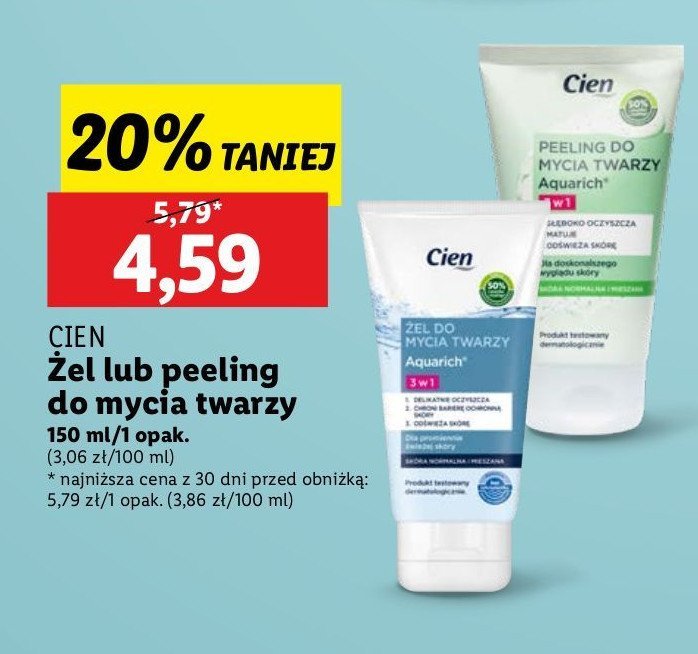 Peeling do mycia twarzy Cien promocja