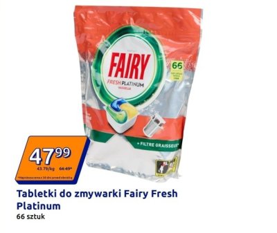 Tabletki do zmywarki Fresh Platinum 66 szt. Fairy promocja w Action
