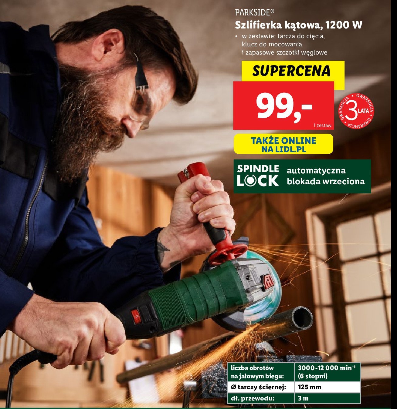 Szlifierka k膮towa 1200 w Parkside promocja