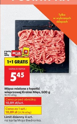 Mięso mielone z łopatki wieprzowej Kraina Mięs 500 g promocja w Biedronka
