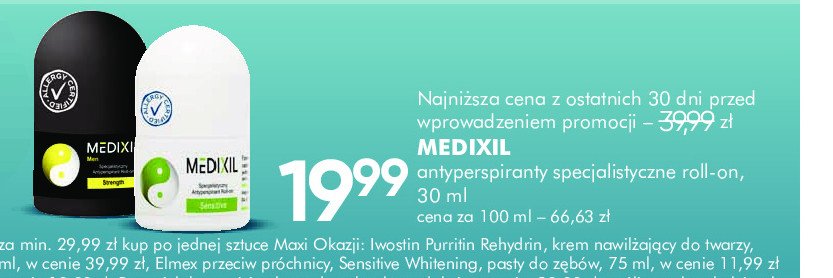 Antyperspirant roll on sensitive MEDIXIL promocja