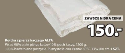 Kołdra z pierza kaczego ALTA promocja w Jysk