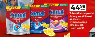 Tabletki lub kapsułki do zmywarki Somat promocja w Auchan