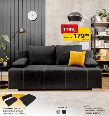 Sofa Street LUX 3DL promocja w Black Red White