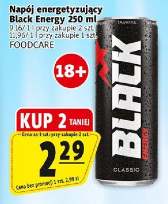 Napój energetyzujący Black Energy 250 ml FOODCARE promocja w Prim Market