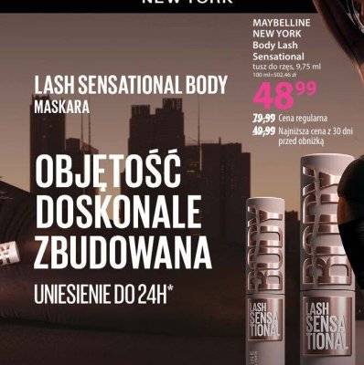 Tusz do rzęs MAYBELLINE NEW YORK Lash Sensational Body promocja w Hebe
