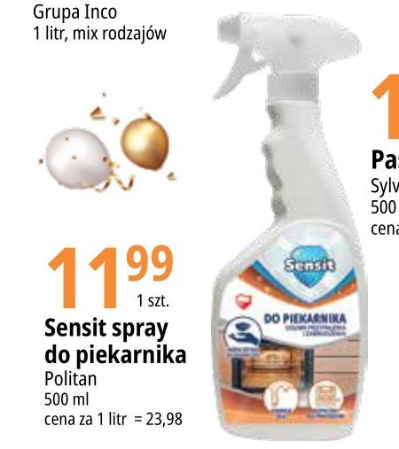 Spray do piekarnika usuwa przypalenia i zabrudzenia Sensit promocja