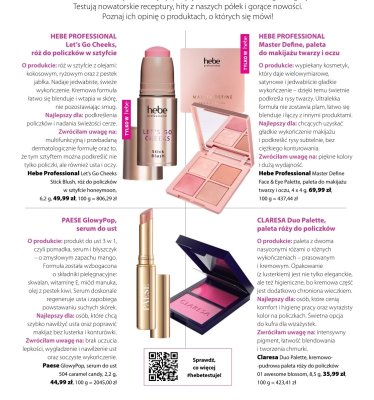 Paleta różu do policzków CLARESA Duo Palette, kremowo-pudrowa paleta róży do policzków 01 awesome blossom promocja w Hebe