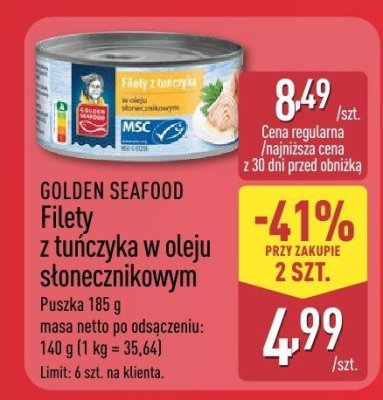 Filety z tuńczyka w oleju słonecznikowym promocja w Aldi