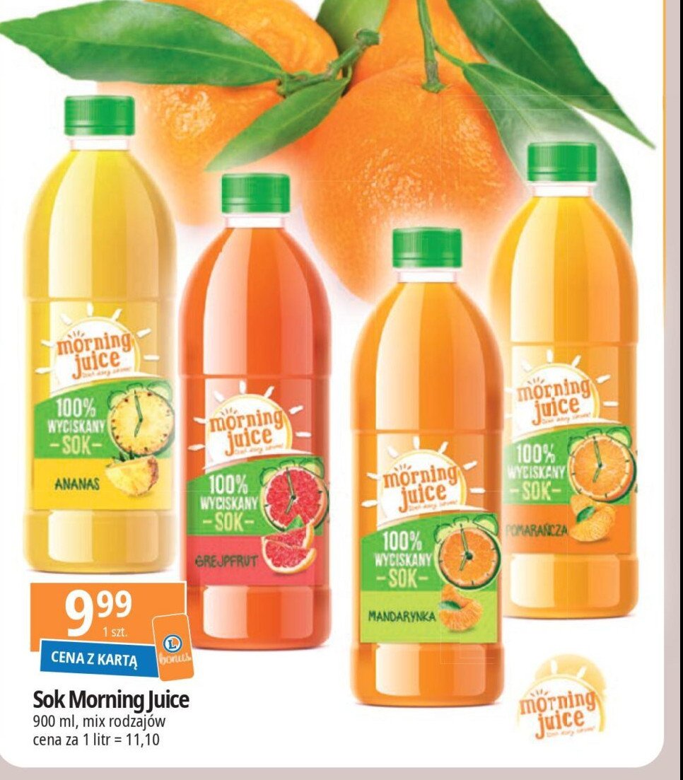 Sok pomarańcza Morning juice promocja w Leclerc