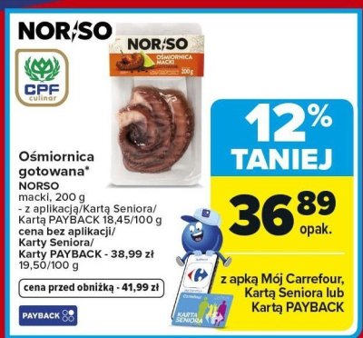 Ośmiornica gotowana NORSO promocja w Carrefour