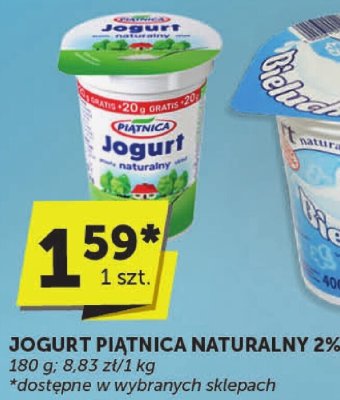 Jogurt Piątnica Naturalny 2% 180 g promocja w ABC