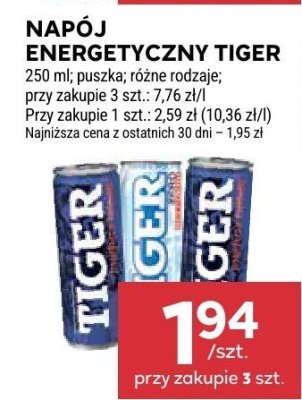 Napój energetyczny Tiger promocja w Stokrotka