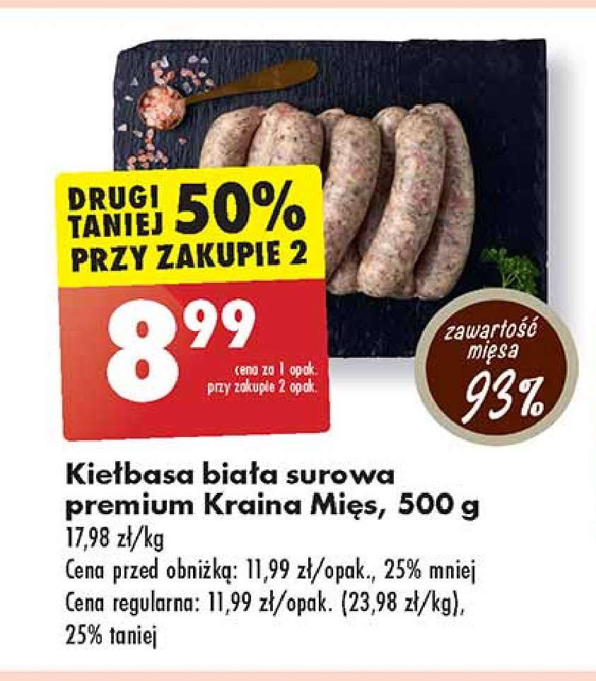 Kiełbasa biała surowa Kraina mięs promocja