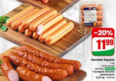 Parówki Śląskie AGRO Rydzyna 1 kg promocja w Dino