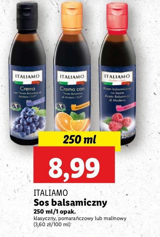 Sos balsamiczny z sokiem malinowym Italiamo promocja