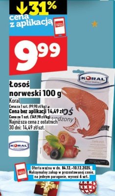 Łosoś norweski 100 g promocja w TOPAZ
