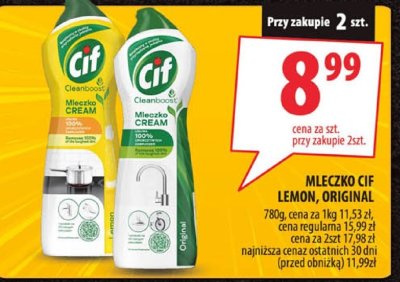Mleczko Cif Lemon Original 780g promocja w Arhelan