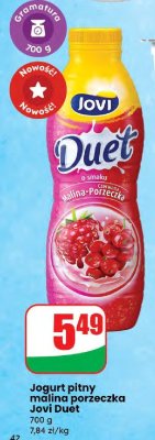 Jogurt pitny malina porzeczka Jovi Duet promocja w Dino